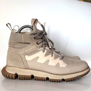 Cole Haan Zerøgrand Beige and Taupe High-Top Boots